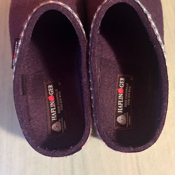 MINT Womens Haflinger Eggplant Grizzly GZ Wool Felt Clogs Size 40 / US 9 - Picture 5 of 11